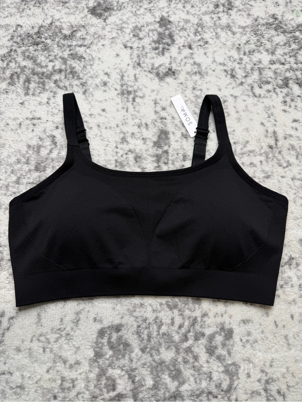 SOMA Black Sport Seamless Ballet Back Bra Women Size XL NWT Workout New